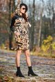 Sukienka A476 beige-black pattern-13 8718  | 1012-Beige-Black pattern-SM