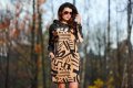 Sukienka A476 beige-black pattern-14 8718  | 1012-Beige-Black pattern-SM
