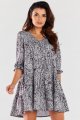 Sukienka A469 black-white pattern-1 8719  | 1018-Black-White pattern-LXL