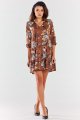 Sukienka A469 brown pattern-2 8720  | 1018-Brown pattern-LXL