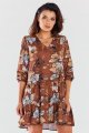 Sukienka A469 brown pattern-1 8720  | 1018-Brown pattern-SM