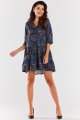 Sukienka A469 navy pattern-2 8721  | 1018-Navy pattern-LXL