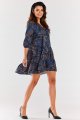 Sukienka A469 navy pattern-3 8721  | 1018-Navy pattern-SM