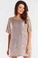 Sukienka A483 beige-1 8723  | 12462-Beige-ONE-SIZE