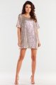 Sukienka A483 beige-4 8723  | 12462-Beige-ONE-SIZE