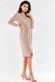 Sukienka A548 beige-3 8747  | 12468-Beige-XL