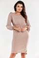Sukienka A551 beige-3 8758  | 12471-Beige-L