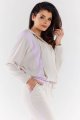 Bluza A495 beige-violet-5 8767  | 1030-Beige-Violet-S