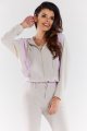 Bluza A495 beige-violet-6 8767  | 1030-Beige-Violet-M