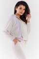 Bluza A495 beige-violet-7 8767  | 1030-Beige-Violet-L