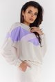 Bluza A497 beige-violet-7 8770  | 1033-Beige-Violet-S