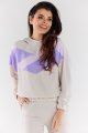 Bluza A497 beige-violet-8 8770  | 1033-Beige-Violet-S