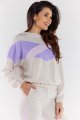 Bluza A497 beige-violet-2 8770  | 1033-Beige-Violet-M