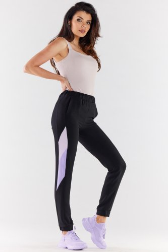 Spodnie o luźnym fasonie typu jogger Czarne AW498 