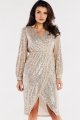 Sukienka A565 beige-1 8789  | 12485-Beige-S