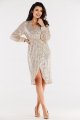 Sukienka A565 beige-2 8789  | 12485-Beige-S