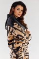 Bluza A481 beige-black pattern-3 8799  | 1019-Beige-Black pattern-SM