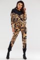 Bluza A481 beige-black pattern-5 8799  | 1019-Beige-Black pattern-SM