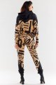 Bluza A481 beige-black pattern-8 8799  | 1019-Beige-Black pattern-SM