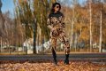 Bluza A481 beige-black pattern-15 8799  | 1019-Beige-Black pattern-SM
