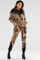 Spodnie A482 beige-black pattern-1 8800  | 1020-Beige-Black pattern-S