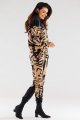 Spodnie A482 beige-black pattern-3 8800  | 1020-Beige-Black pattern-S