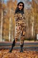 Spodnie A482 beige-black pattern-8 8800  | 1020-Beige-Black pattern-S