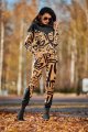 Spodnie A482 beige-black pattern-9 8800  | 1020-Beige-Black pattern-S