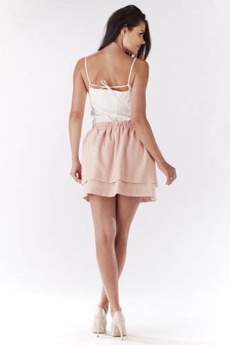 Krótka spódniczka Pudrowy róż AW179