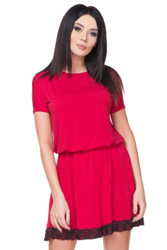 Letnia Sukienka Czerwona TE171 