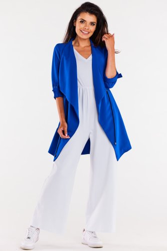 Luźny żakiet o surdutowym kroju Niebieski AW593