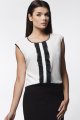 Bluzka A024 ecru-black-4 8930  | 13939-Ecru-Black-L