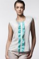 Bluzka A024 ecru-mint-2 8931  | 13939-Ecru-Mint-L