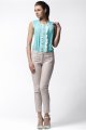 Bluzka A024 mint-ecru-2 8932  | 13939-Mint-Ecru-L