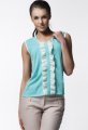 Bluzka A024 mint-ecru-3 8932  | 13939-Mint-Ecru-L