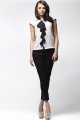 Bluzka A025 ecru-black-1 8934  | 13956-Ecru-Black-L