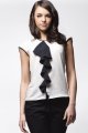 Bluzka A025 ecru-black-2 8934  | 13956-Ecru-Black-L