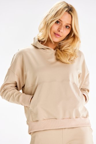 Luźna bluza bawełniana Beżowa IN318