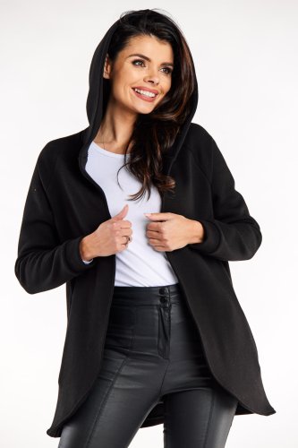 Bluza z zaokrąglonymi przodami Czarna IN327