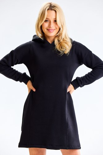 Sukienka z kapturem Czarna IN331