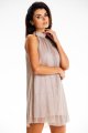 Sukienka A623 beige-4 8990  | 14814-Beige-LXL
