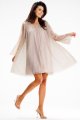Sukienka A628 beige-3 9007  | 14819-Beige-LXL