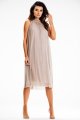 Sukienka A629 beige-3 9010  | 14820-Beige-L