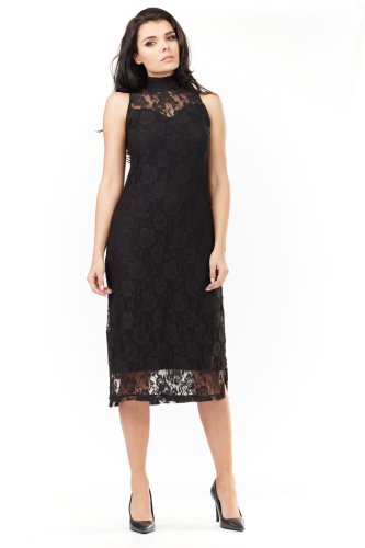 Koronkowa sukienka midi Czarna AW203