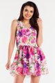 Sukienka A501 pink-white-2 9042  | 15239-Pink-White-L