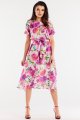 Sukienka A510 pink-white-1 9068  | 15247-Pink-White-L