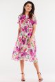 Sukienka A510 pink-white-2 9068  | 15247-Pink-White-L