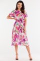 Sukienka A510 pink-white-3 9068  | 15247-Pink-White-L