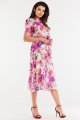 Sukienka A510 pink-white-4 9068  | 15247-Pink-White-L