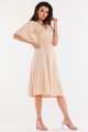 Sukienka A518 beige-4 9088  | 15255-Beige-L